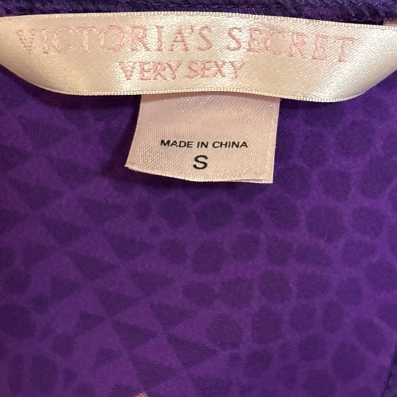 Victoria’s Secret Very Sexy Purple Satin Slip Chemise – Mesh Straps Small - Picture 3 of 5
